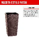 3. MCX085000 MACETA CUADRADA ESTILO RATÁN 25X25X46 - MARRON MORO.webp
