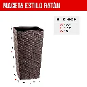4. MCX085000 MACETA CUADRADA ESTILO RATÁN 25X25X46 - MARRON MORO.webp