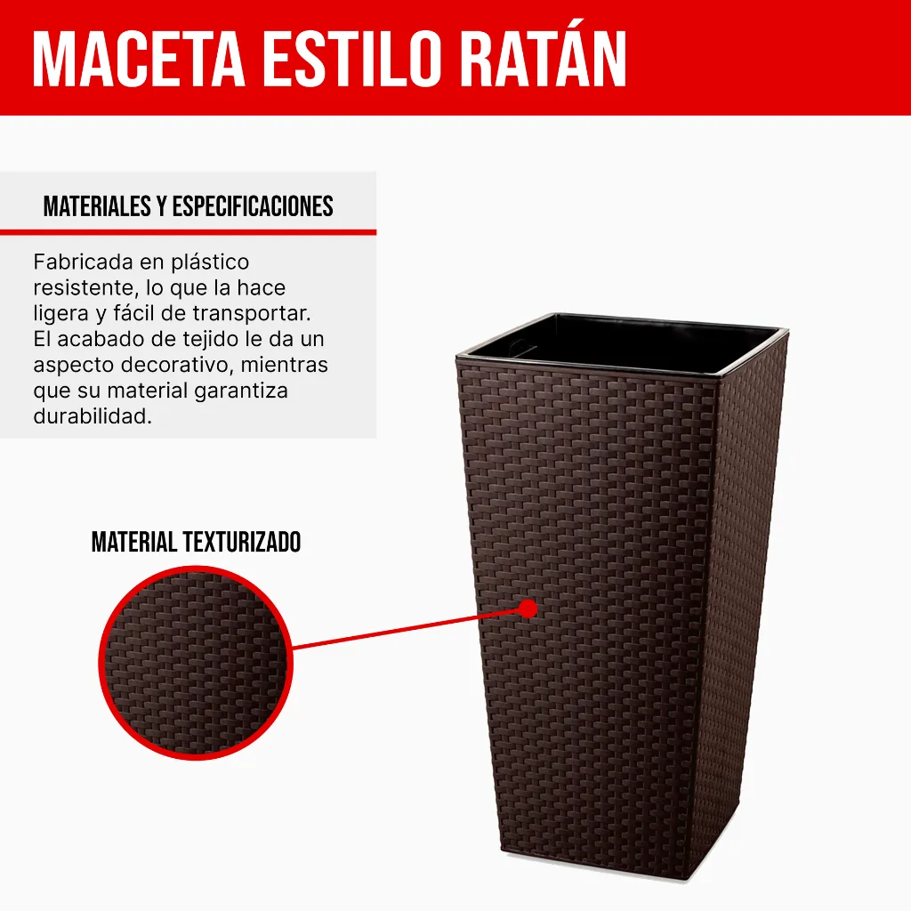 2. MCX087000 MACETA CUADRADA ESTILO RATÁN 30X30X57 - MARRON MORO.webp
