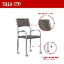 2. SILLA 1731 CRUEDAS DE ACERO CROMADO ASIENTO MOCCA.webp