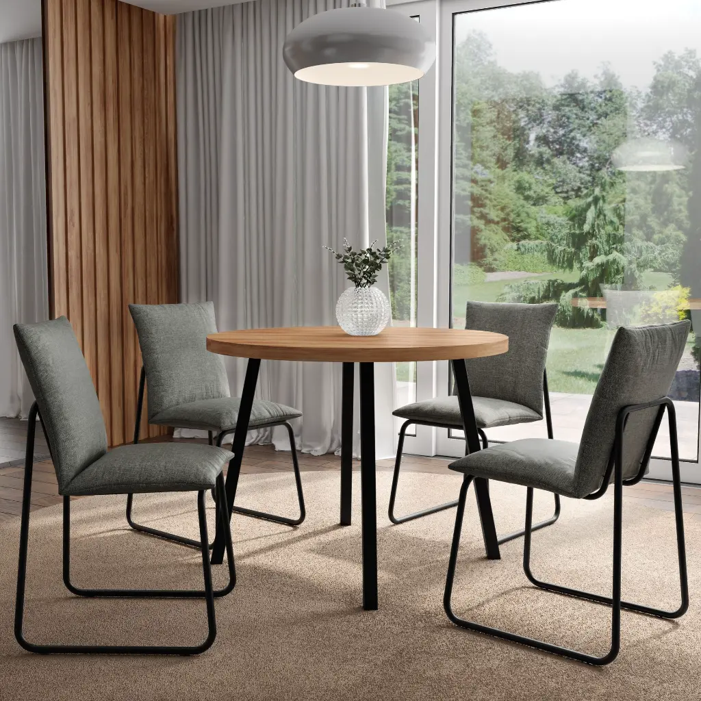 5. 1599 MESA STELLAR REDONDA TAPA NOGAL BASE NEGRA.webp