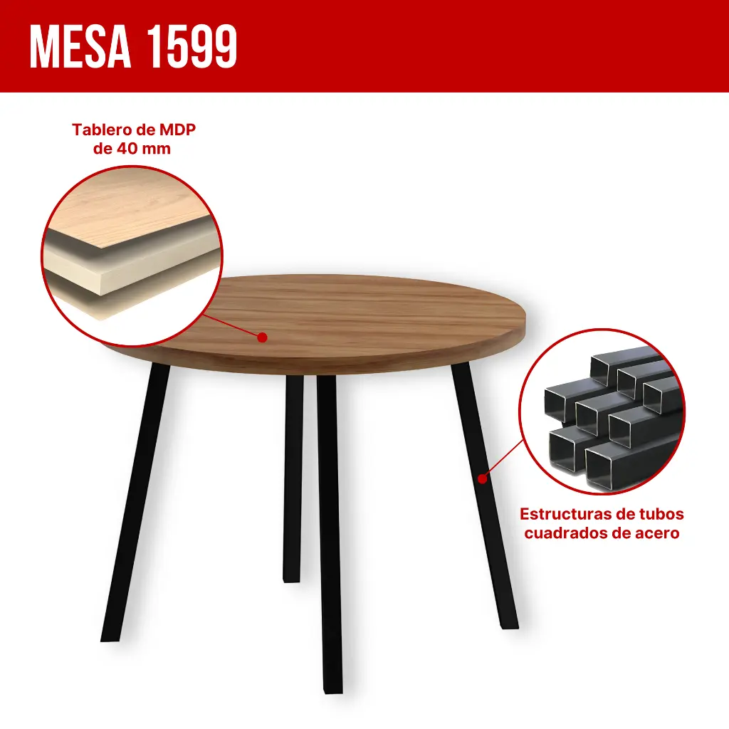 2. 1599 MESA STELLAR REDONDA TAPA NOGAL BASE NEGRA.webp