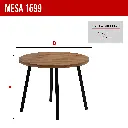 3. 1599 MESA STELLAR REDONDA TAPA NOGAL BASE NEGRA.webp