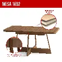 2. 1592 MESA RECTANGULAR TAPA NOGAL BASE FREIJO ROSE COBRE.webp