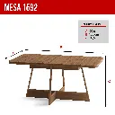 3. 1592 MESA RECTANGULAR TAPA NOGAL BASE FREIJO ROSE COBRE.webp