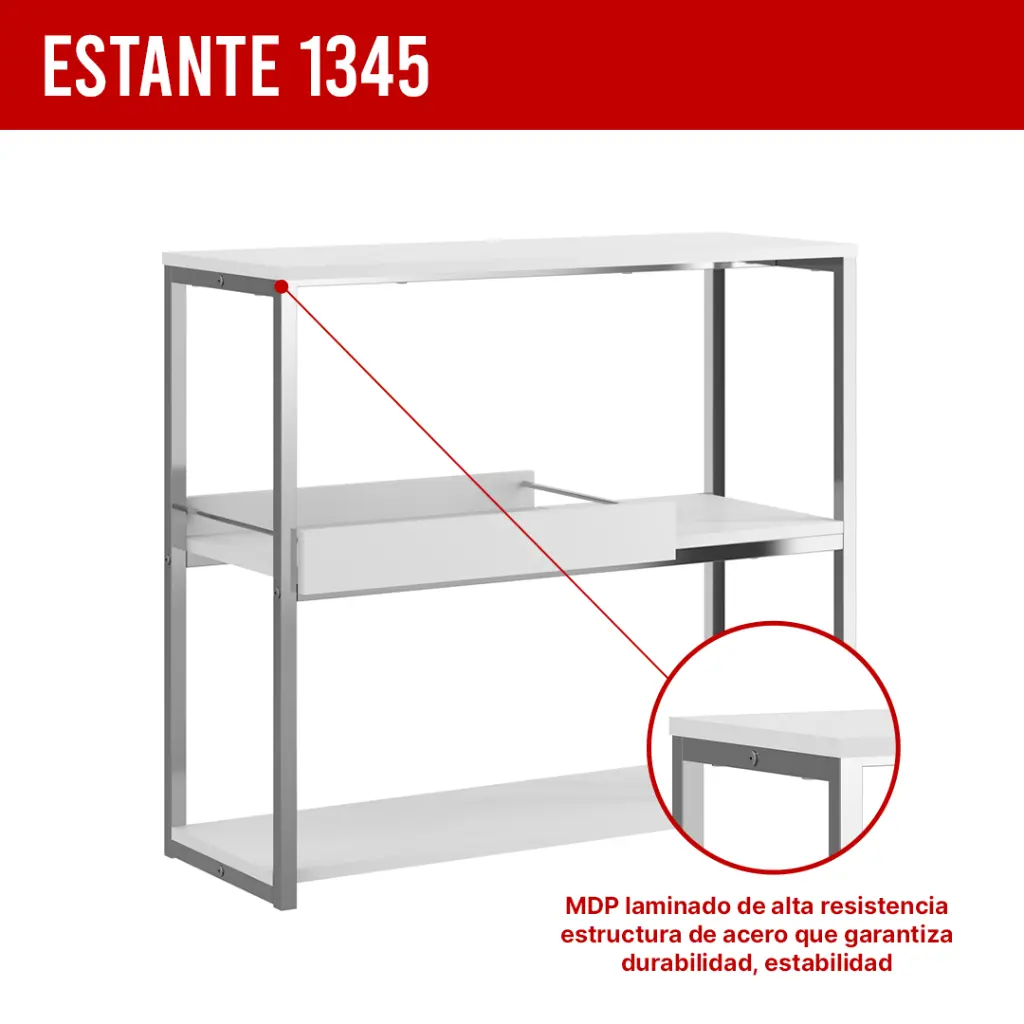 2. 1345 ESTANTE CON 3 REPIZAS Y BANDEJA BLANCO CROMADO.webp