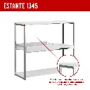 2. 1345 ESTANTE CON 3 REPIZAS Y BANDEJA BLANCO CROMADO.webp