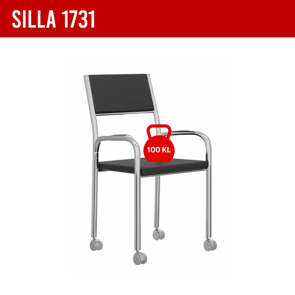 3. SILLA 1731 CON RUEDAS DE ACERO CROMADO ASIENTO NEGRO.webp