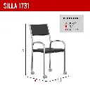 4. SILLA 1731 CON RUEDAS DE ACERO CROMADO ASIENTO NEGRO.webp