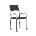 5. SILLA 1731 CON RUEDAS DE ACERO CROMADO ASIENTO NEGRO.webp