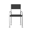 7.SILLA 1731 CON RUEDAS DE ACERO CROMADO ASIENTO NEGRO.webp