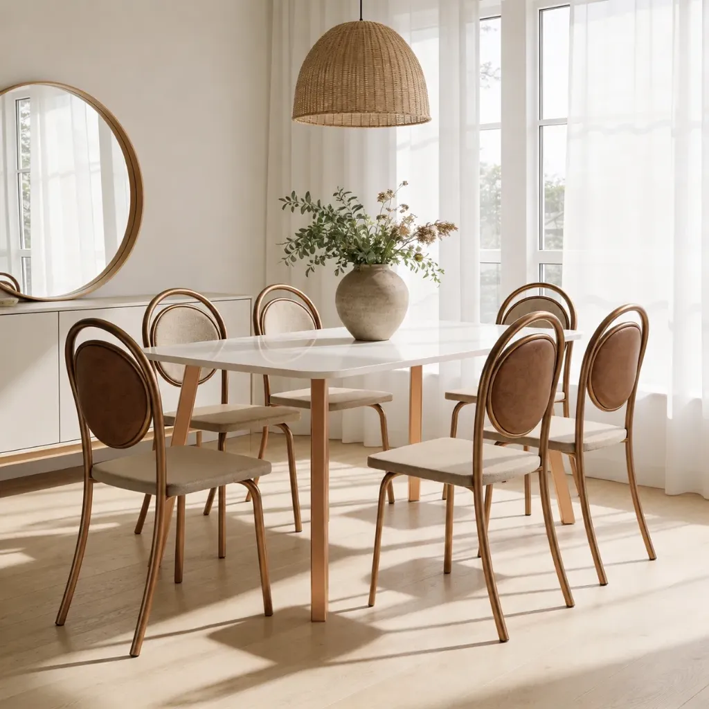 [1738 SILLA ARENA CUERO SINTETICO CARAMELO CON ROSE] Silla Oria Arena Cuero Sintetico Caramelo Rose