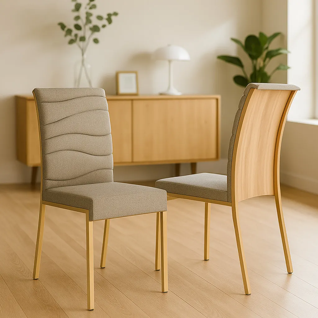 [1754 SILLA BAMBU /DORADO] Silla Wave Bambu Dorado