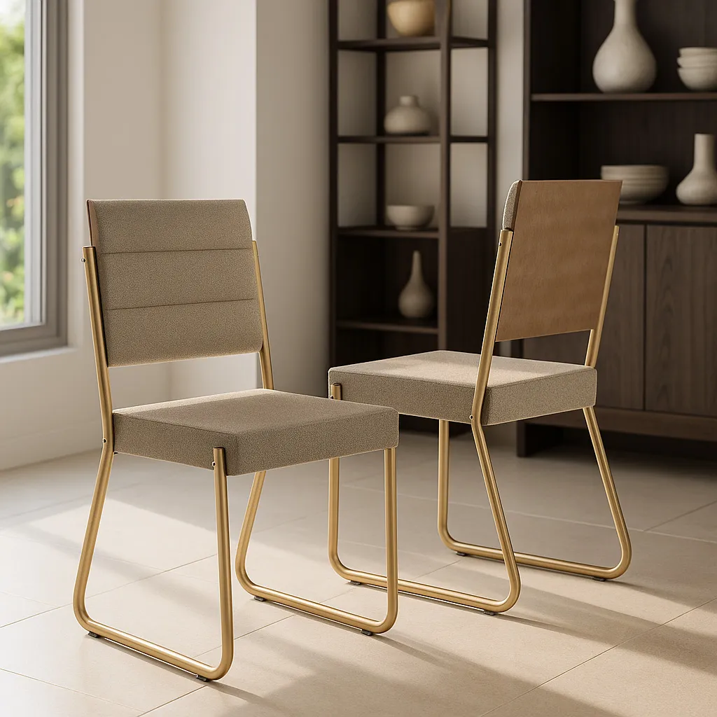 [1736 SILLA BAMBU /DORADO MATE] Silla Nara Bambu Dorado Mate