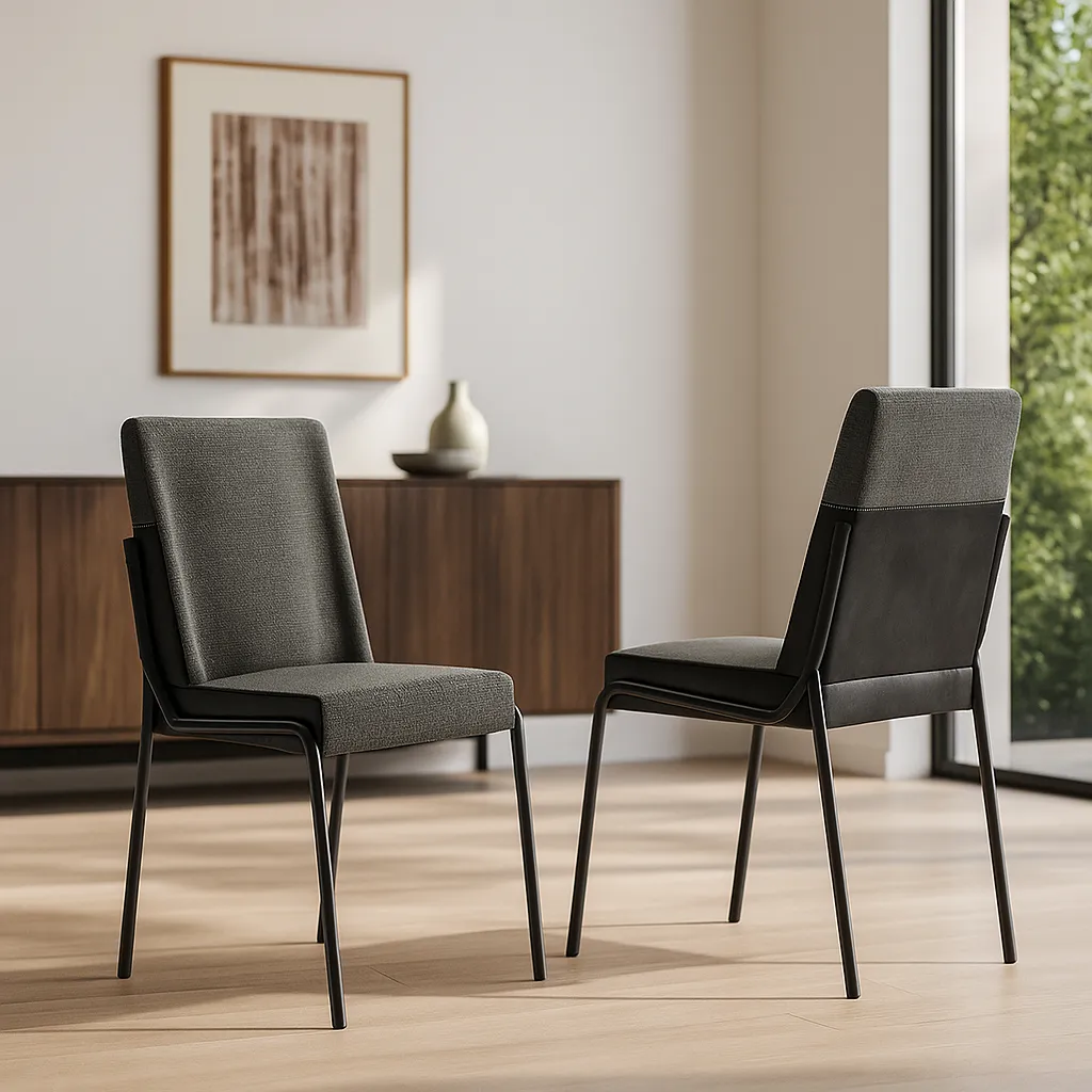 Silla Hug Lino Grafito Negro