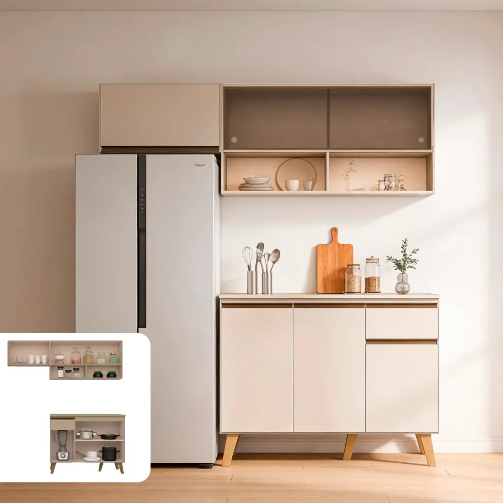Mostrador Aéreo de Cocina Vitra Almendra