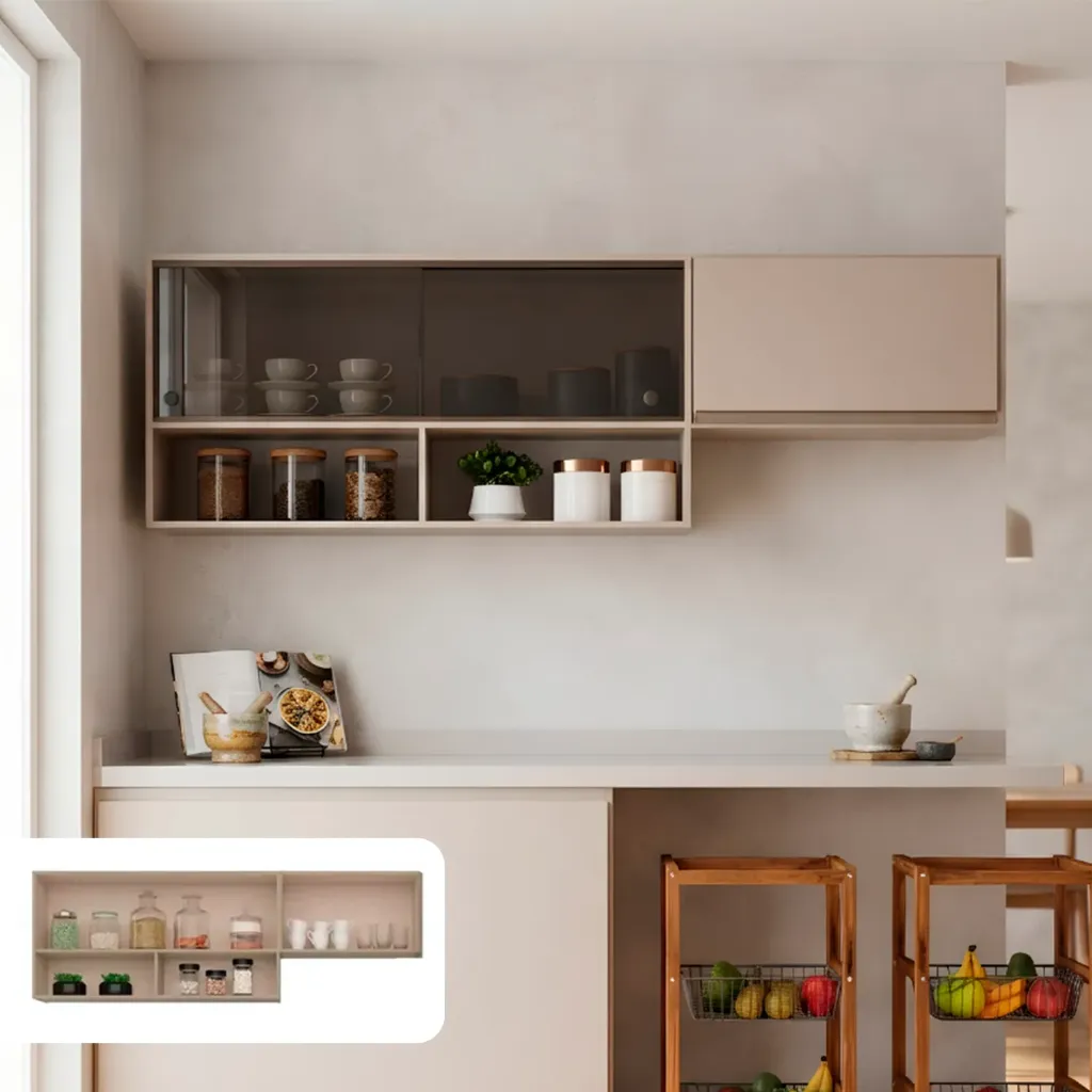 [2790 MOSTRADOR/AEREO DE COCINA ALMENDRA] Mostrador Aéreo de Cocina Vitra Almendra