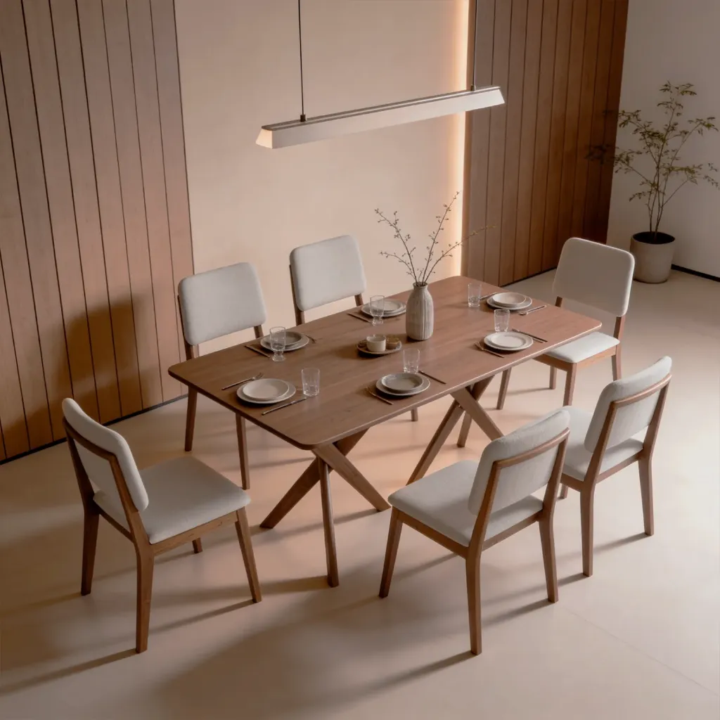 Mesa Cacau recta 180cm sin Vidrio | Madera - Cinamomo