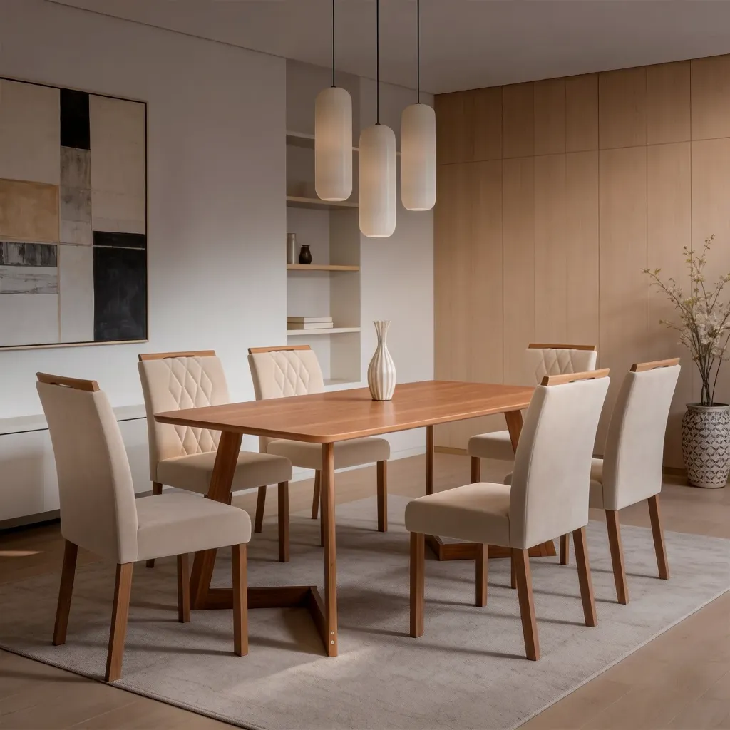 Mesa Caju recta 180cm sin Vidrio | Madera - Cinamomo