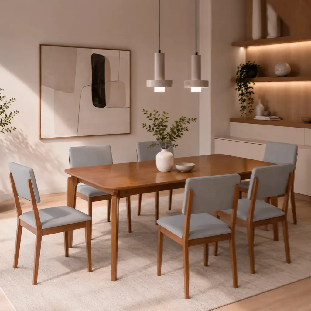 Mesa Ficus recta 180cm sin Vidrio | Madera - Cinamomo