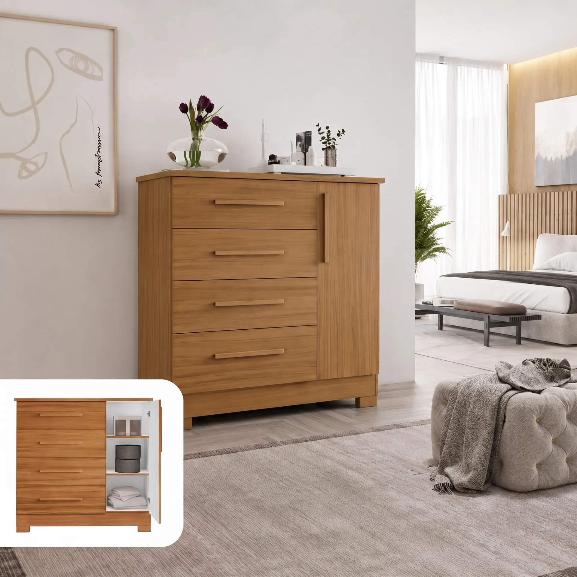 [NT5185 COMODA - 242 FREIJO TREND] Cómoda Malmo Freijo Trend