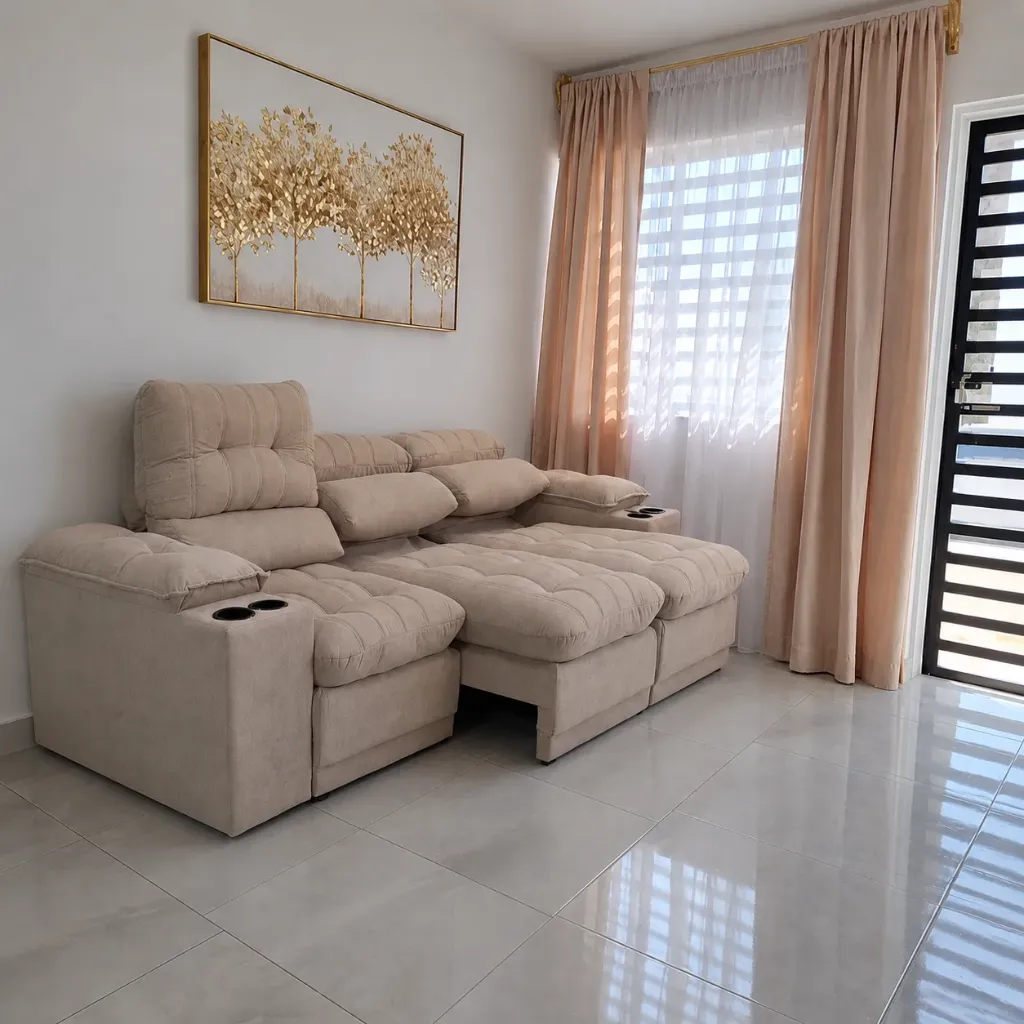 SOFA RETRACTIL PIERRE 3P - MARROM
