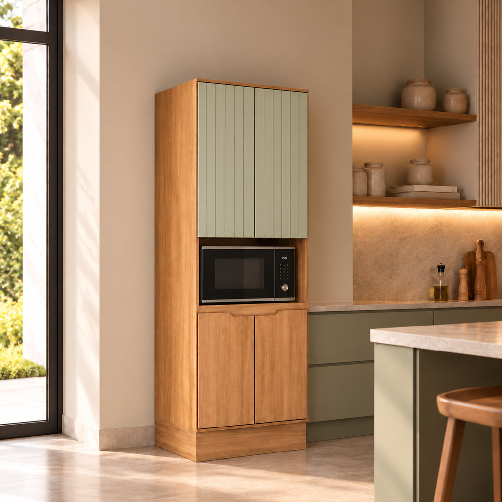 [2999 MUEBLE DE COCINA P/1 HORNO ALMA CEDRO/SALVIA] Torre de Cocina Alma Simple | Cedro - Salvia