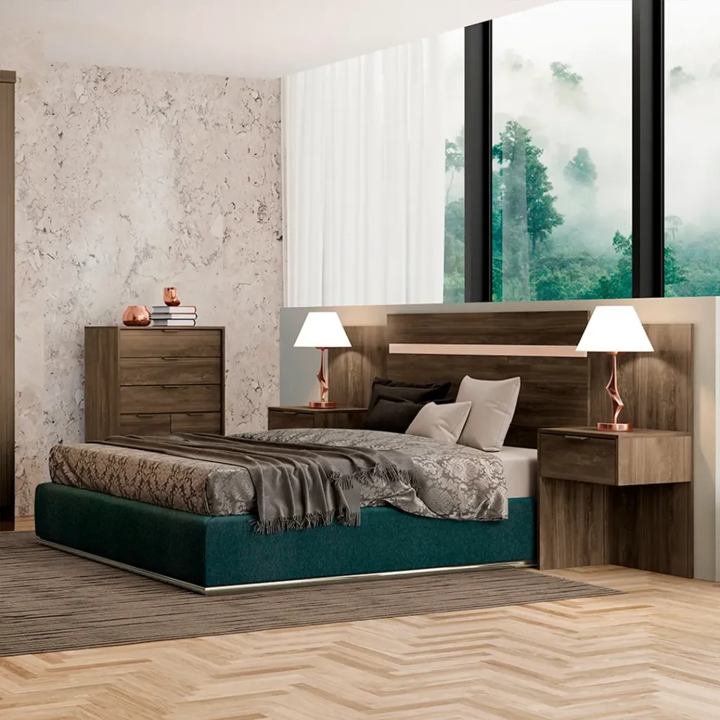 Espaldar Nexo Legno Extensible hasta 2,5 Plazas + 2 Veladores