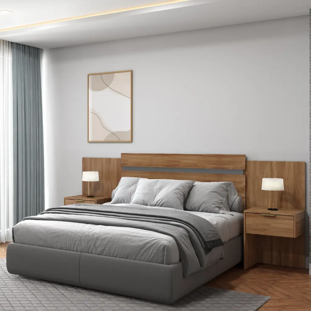 1114 CABECERA CON NICHO FREIJO/TITANIUM