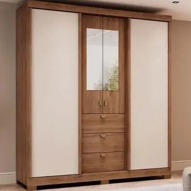 1174 ROPERO CON ESPEJO FREIJO/OFF WHITE