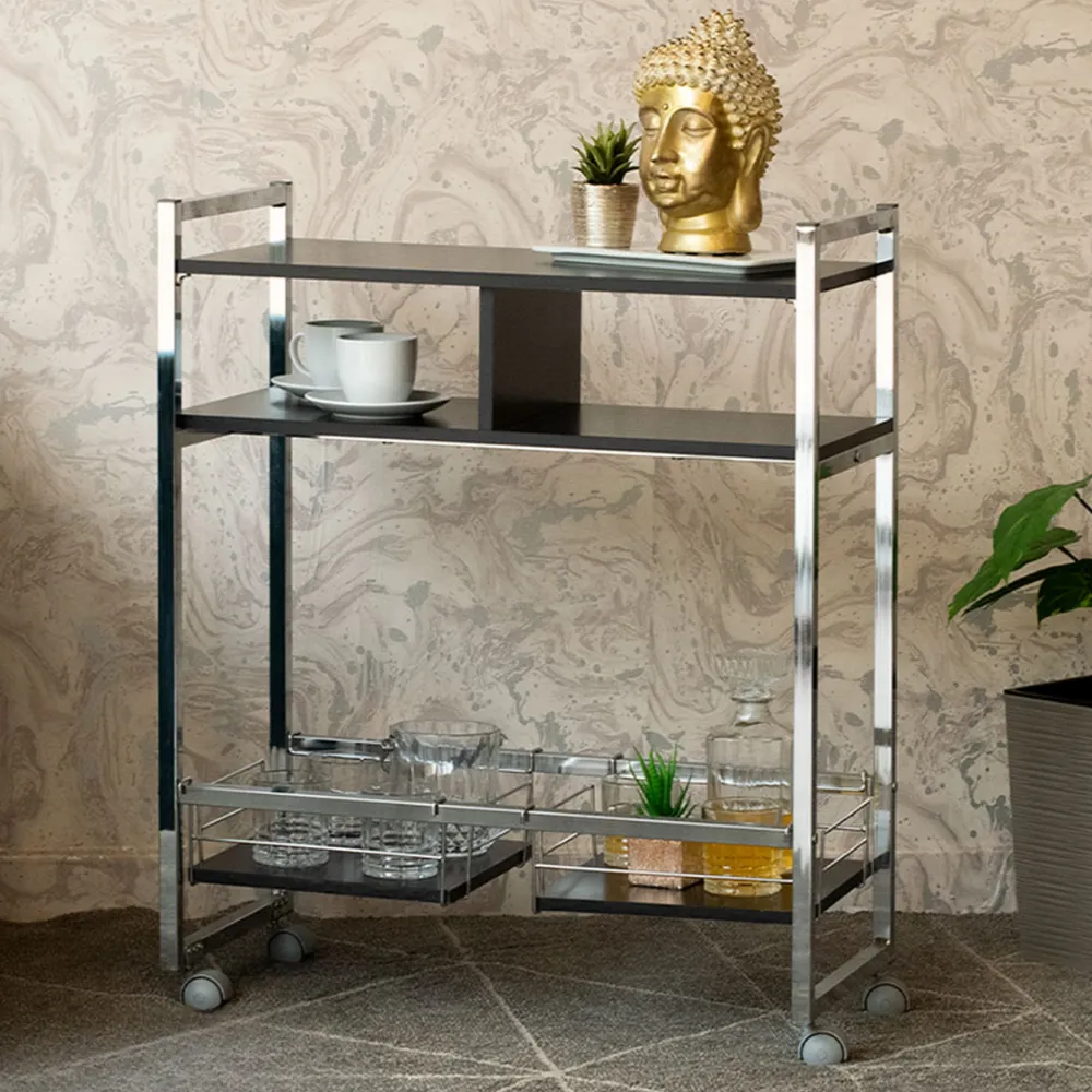 [1437 CARRO AUXILIAR NEGRO MATE/CROMADO] 1437 CARRO AUXILIAR NEGRO MATE/CROMADO