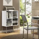 ESTANTE BAJO 1279 BLANCO CROMADO