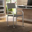 SILLA 1731 C/RUEDAS DE ACERO CROMADO ASIENTO MOCCA