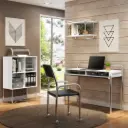 SILLA 1731 C/RUEDAS DE ACERO CROMADO ASIENTO NEGRO