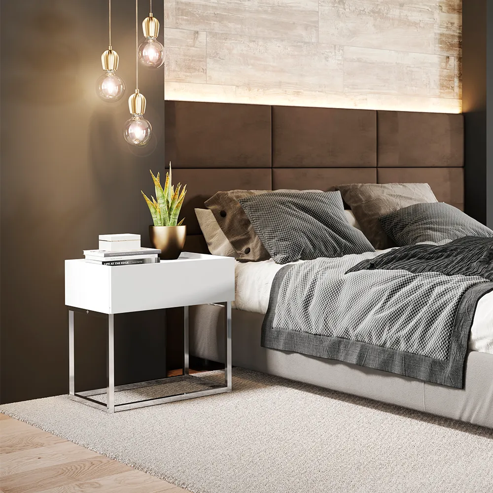 1342 VELADOR BLANCO/CROMADO