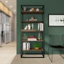 1344 ESTANTE C/5 REPIZAS Y BANDEJA LEGNO NEGRO/MATE