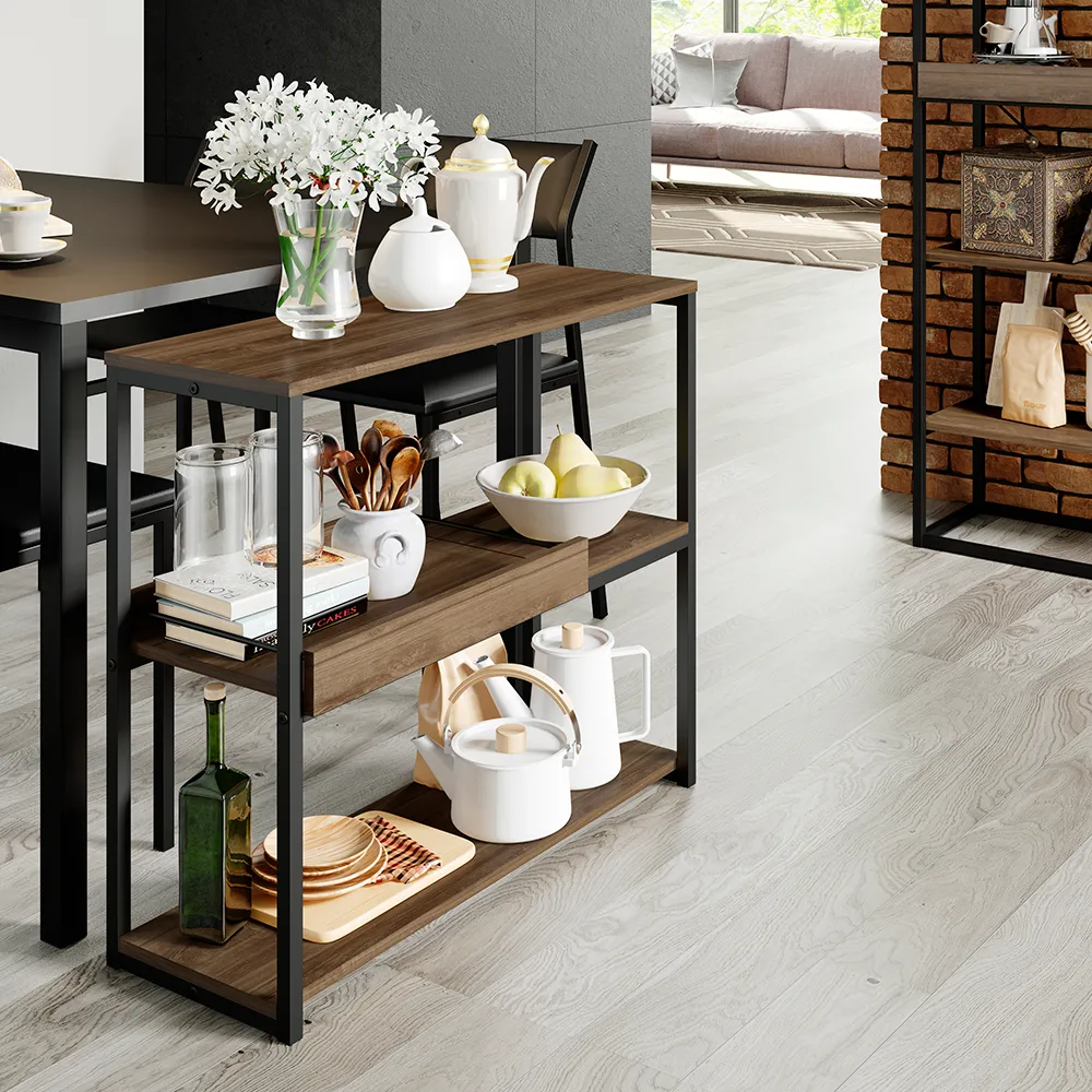 [1345 ESTANTE C/3 REPIZAS Y BANDEJA LEGNO NEGRO/MATE] 1345 ESTANTE C/3 REPIZAS Y BANDEJA LEGNO NEGRO/MATE