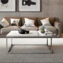 1346 MESA CENTRAL BLANCO MATE CROMADO