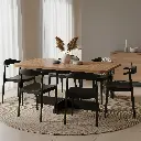 1592 MESA RECTANGULAR TAPA NOGAL BASE NEGRA