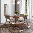 1593 MESA CUADRADA TAPA NOGAL BASE FREIJO/ROSE