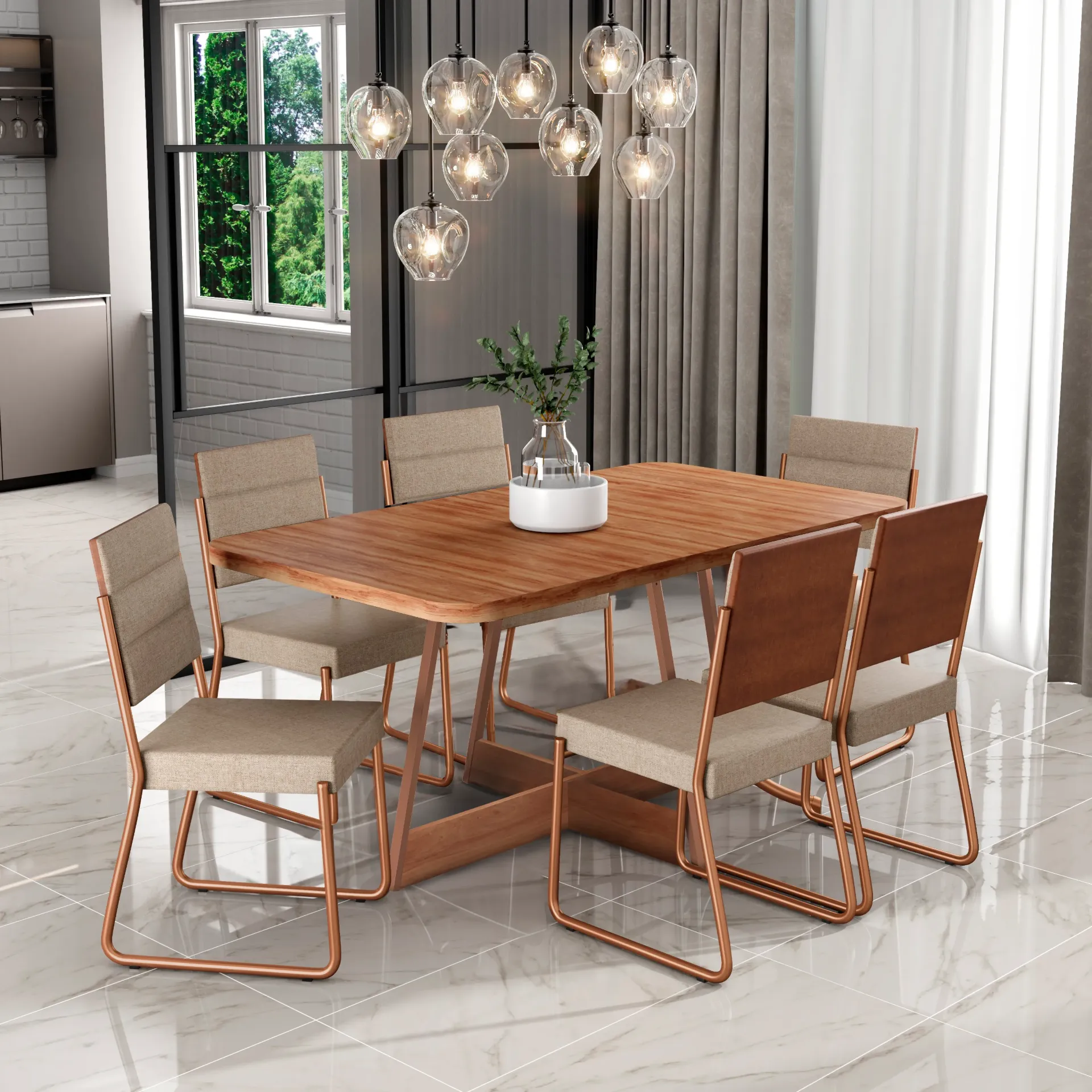 Silla Nara Arena Caramelo Rose