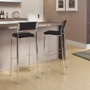 BANQUETA ALTA 1743 ACERO CROMADO NEGRA