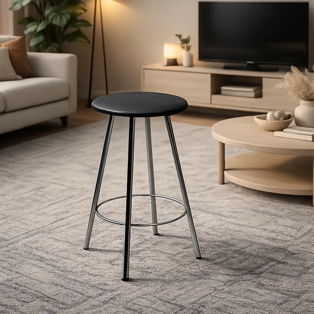 [BANQUETA ALTA 1802 ACERO CROMADO NEGRA] BANQUETA ALTA 1802 ACERO CROMADO NEGRA