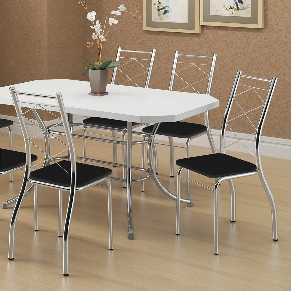 [SILLA 1710 DE ACERO CROMADO ASIENTO CUERINA NEGRA] SILLA 1710 DE ACERO CROMADO ASIENTO CUERINA NEGRA