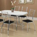 SILLA 1710 DE ACERO CROMADO ASIENTO CUERINA NEGRA