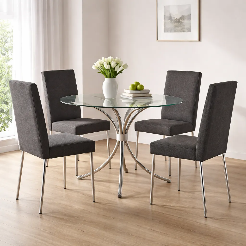 [SILLA 1730 CROMADA  EN TELA ONIX] SILLA 1730 CROMADA EN TELA ONIX