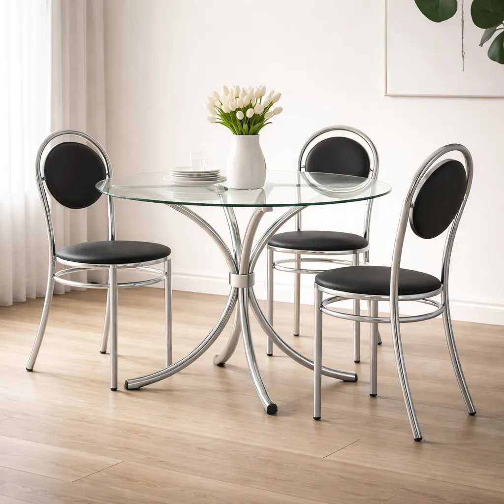 [SILLA 190 ACERO CROMADO CUERINA NEGRA] SILLA 190 ACERO CROMADO CUERINA NEGRA