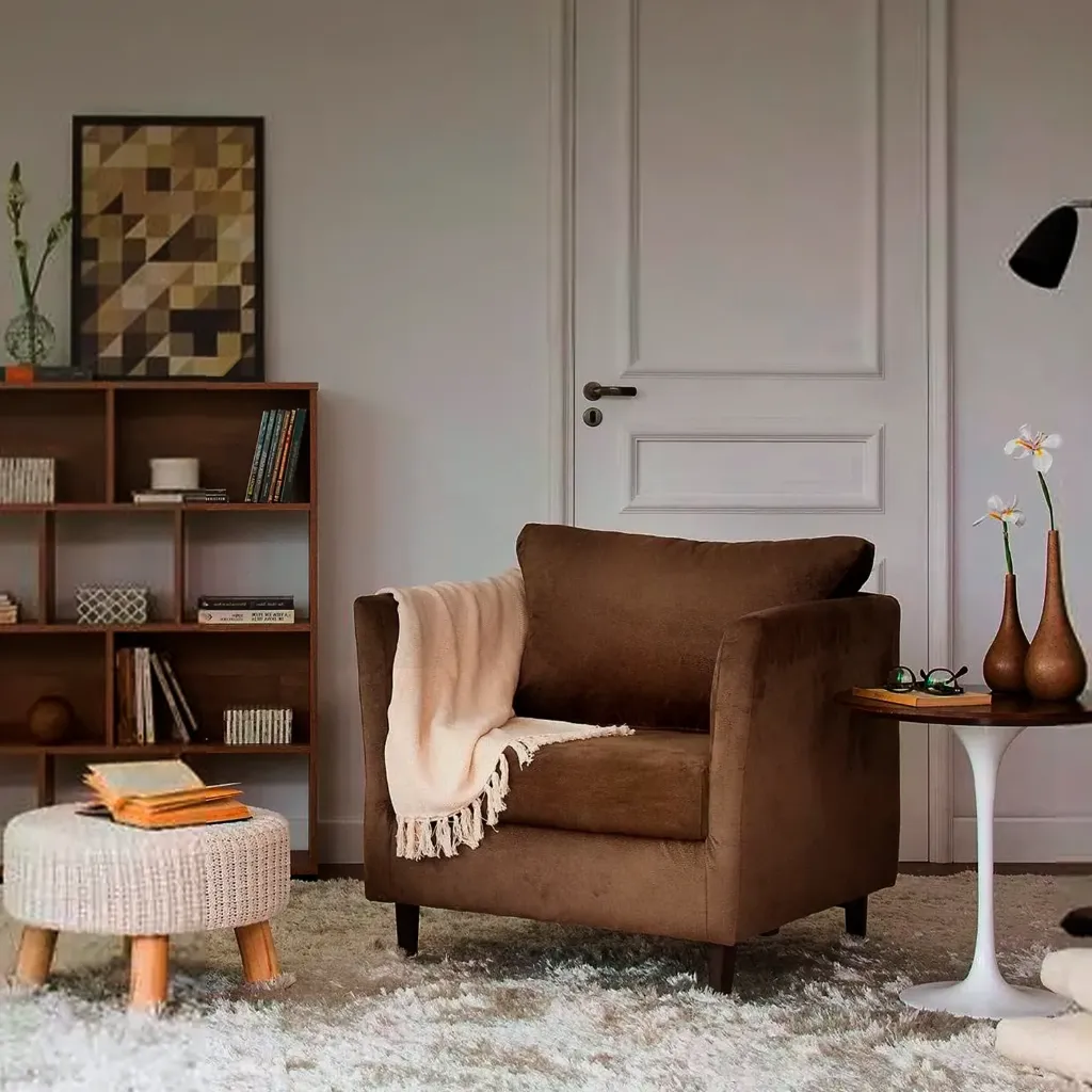 [POLTRONA KOMFORT COMPLEMENTO DE SOFA - 100562 TECIDO PLATINUM MARRON CAFE] POLTRONA KOMFORT COMPLEMENTO DE SOFA - 100562 TECIDO PLATINUM MARRON CAFE