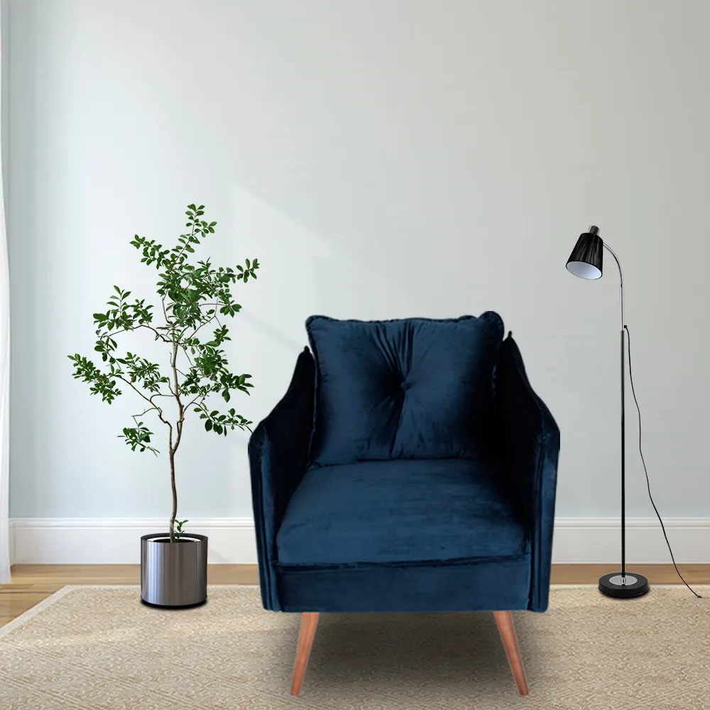 POLTRONA PETRUS COMPLEMENTO DE SOFA - 100564 TECIDO PLATINIUM AZUL MARINHO