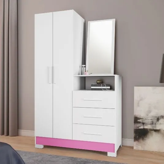 [NT5165 COMODA C/3 GAVETA 241 BLANCO NEW ROSA] NT5165 COMODA C/3 GAVETA 241 BLANCO NEW ROSA